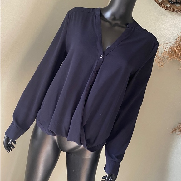 Lulus Tops - Lulu's Navy Blue Blouse